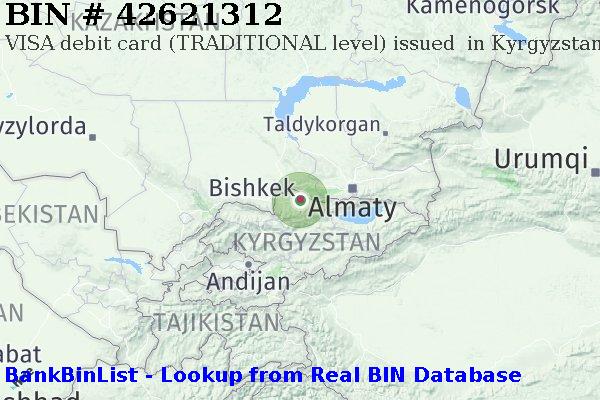 BIN 42621312 VISA debit Kyrgyzstan KG
