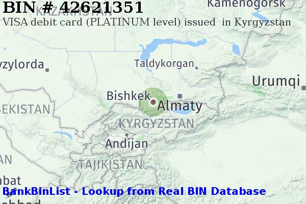 BIN 42621351 VISA debit Kyrgyzstan KG