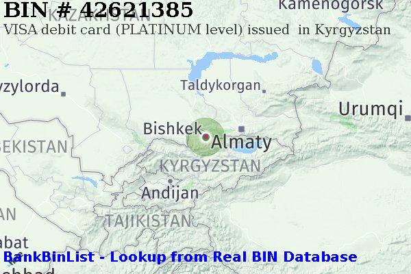 BIN 42621385 VISA debit Kyrgyzstan KG