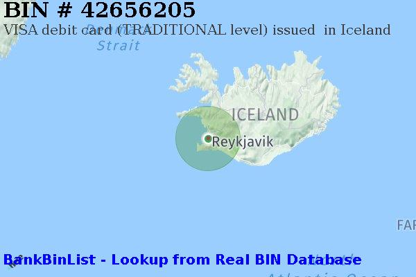 BIN 42656205 VISA debit Iceland IS