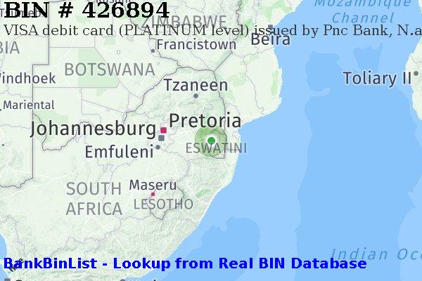 BIN 426894 VISA debit Swaziland SZ