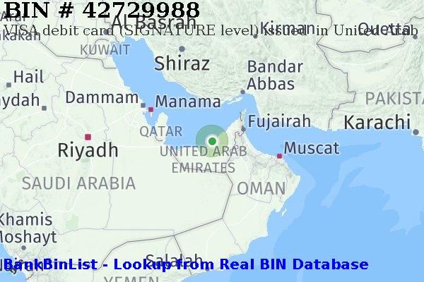 BIN 42729988 VISA debit United Arab Emirates AE