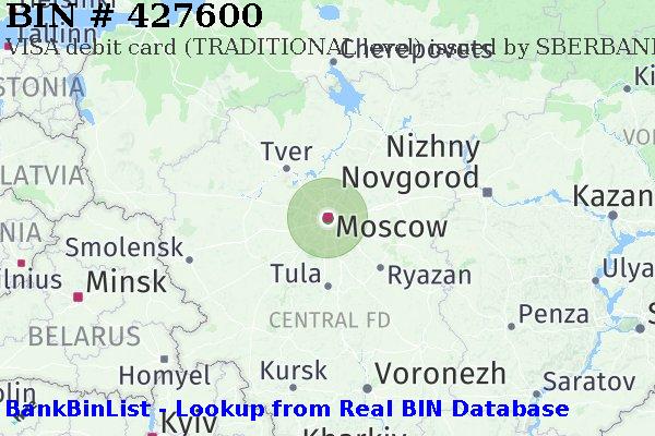 BIN 427600 VISA debit Russian Federation RU