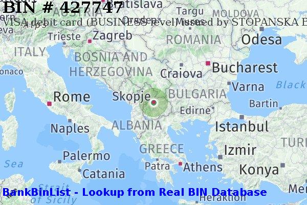 BIN 427747 VISA debit Macedonia MK