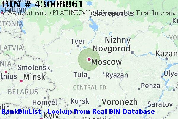 BIN 43008861 VISA debit Russian Federation RU
