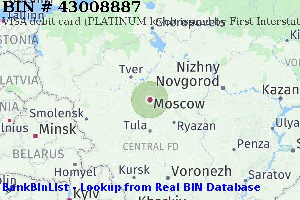 BIN 43008887 VISA debit Russian Federation RU