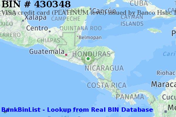 BIN 430348 VISA credit Honduras HN