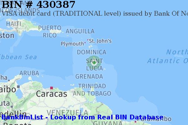 BIN 430387 VISA debit Saint Lucia LC