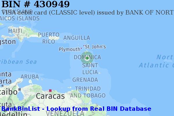 BIN 430949 VISA debit Dominica DM