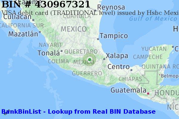 BIN 430967321 VISA debit Mexico MX