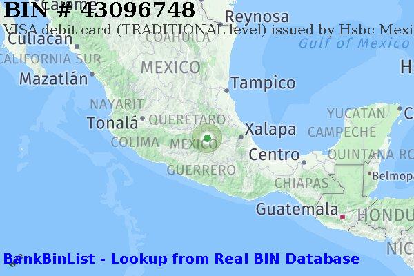 BIN 43096748 VISA debit Mexico MX