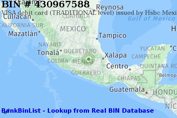 BIN 430967588 VISA debit Mexico MX