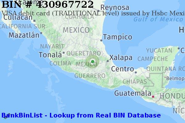 BIN 430967722 VISA debit Mexico MX