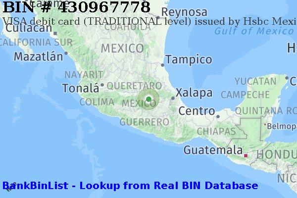 BIN 430967778 VISA debit Mexico MX