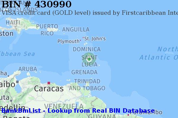 BIN 430990 VISA credit Saint Lucia LC