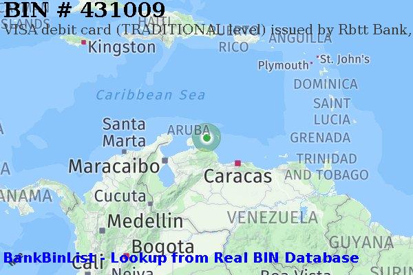 BIN 431009 VISA debit Curaçao CW