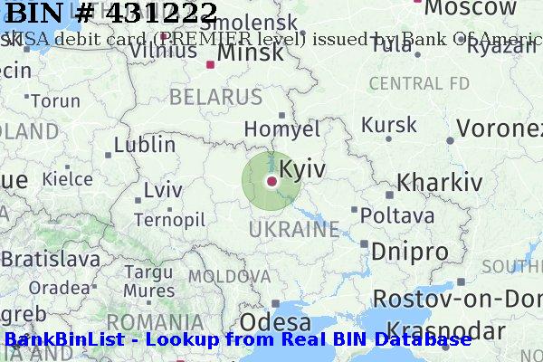 BIN 431222 VISA debit Ukraine UA