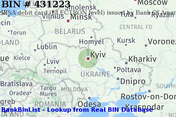 BIN 431223 VISA debit Ukraine UA