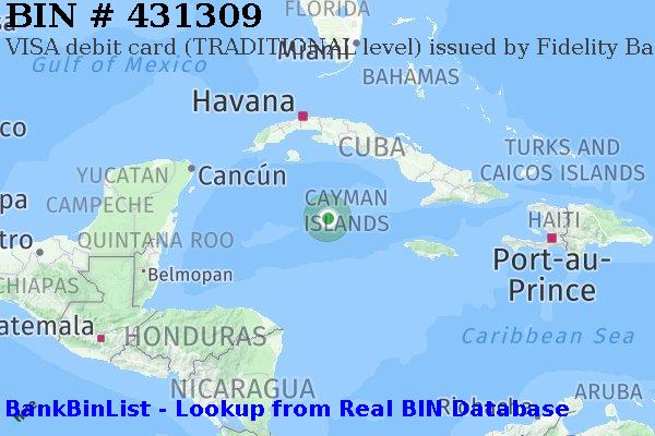 BIN 431309 VISA debit Cayman Islands KY