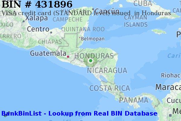 BIN 431896 VISA credit Honduras HN