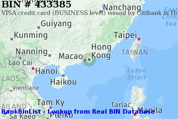 BIN 433385 VISA credit Hong Kong HK