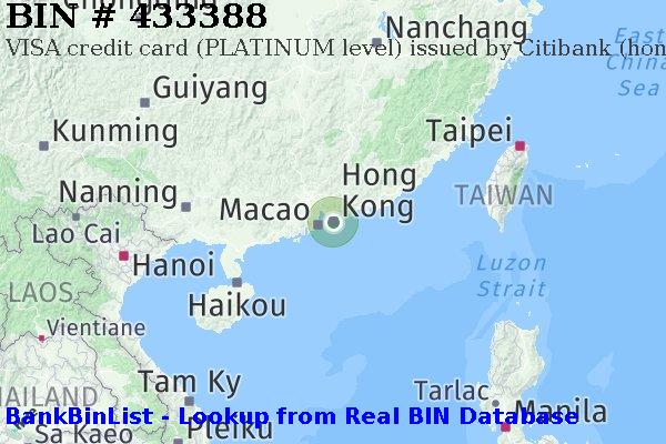 BIN 433388 VISA credit Hong Kong HK