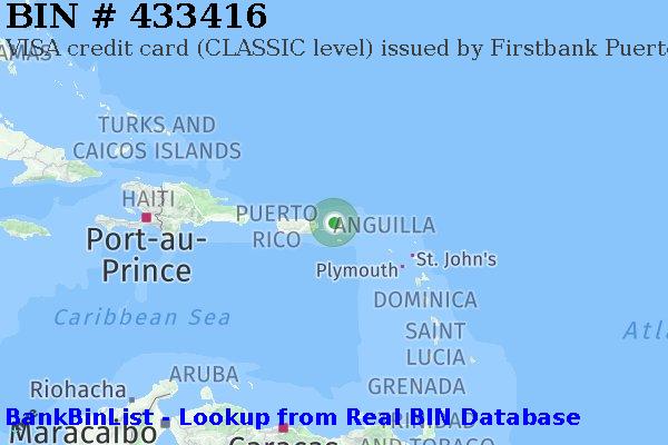 BIN 433416 VISA credit Virgin Islands (U.S.) VI