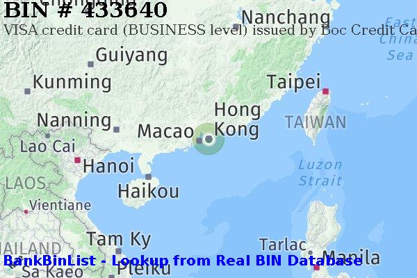 BIN 433640 VISA credit Hong Kong HK