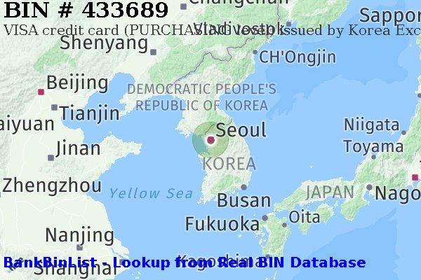 BIN 433689 VISA credit South Korea KR