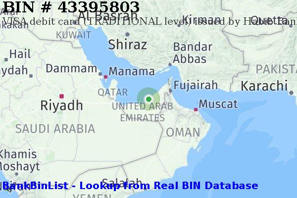 BIN 43395803 VISA debit United Arab Emirates AE