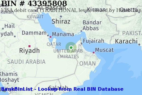 BIN 43395808 VISA debit United Arab Emirates AE