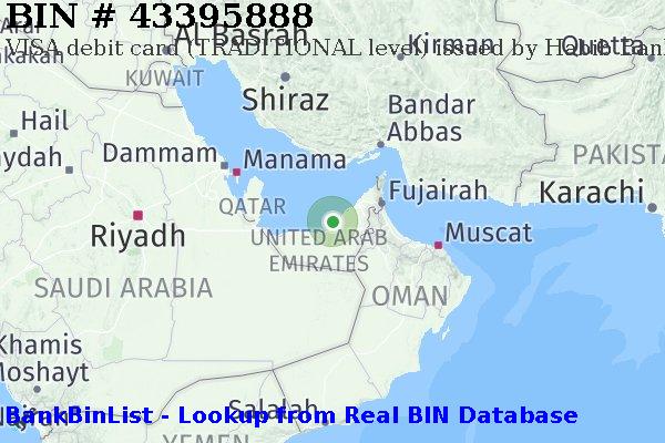 BIN 43395888 VISA debit United Arab Emirates AE