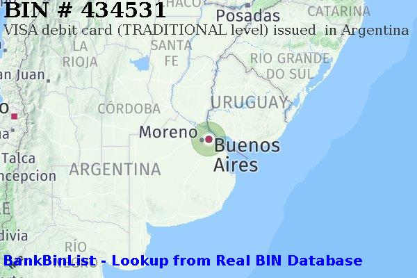 BIN 434531 VISA debit Argentina AR