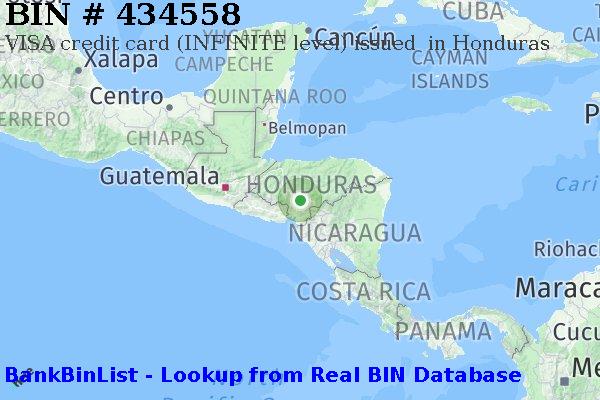 BIN 434558 VISA credit Honduras HN