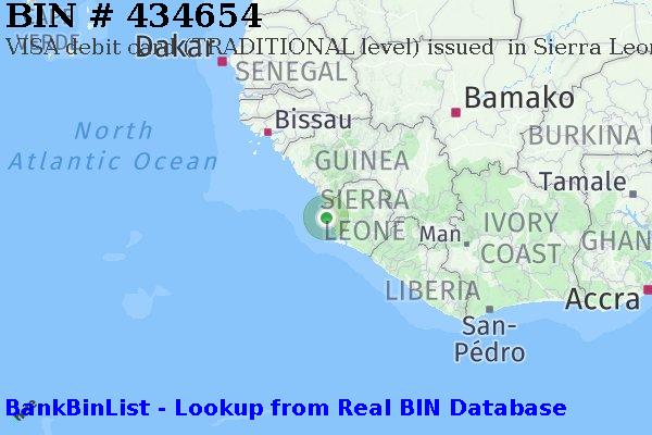 BIN 434654 VISA debit Sierra Leone SL