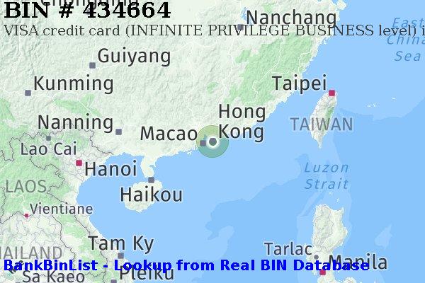 BIN 434664 VISA credit Hong Kong HK