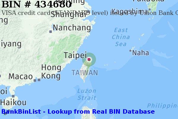 BIN 434680 VISA credit Taiwan TW