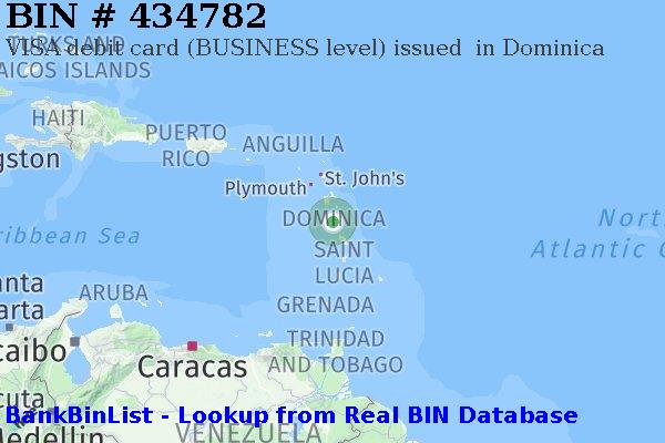 BIN 434782 VISA debit Dominica DM