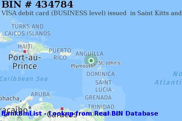 BIN 434784 VISA debit Saint Kitts and Nevis KN