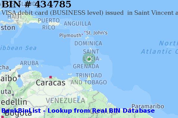 BIN 434785 VISA debit Saint Vincent and the Grenadines VC