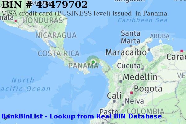 BIN 43479702 VISA credit Panama PA