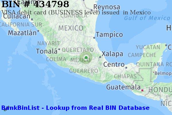 BIN 434798 VISA debit Mexico MX