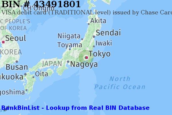 BIN 43491801 VISA debit Japan JP