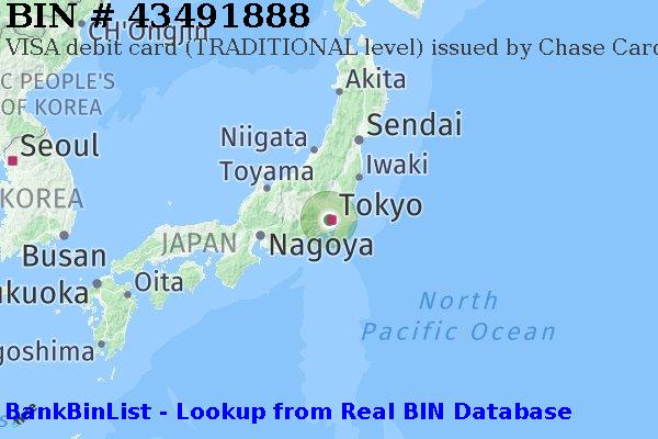 BIN 43491888 VISA debit Japan JP