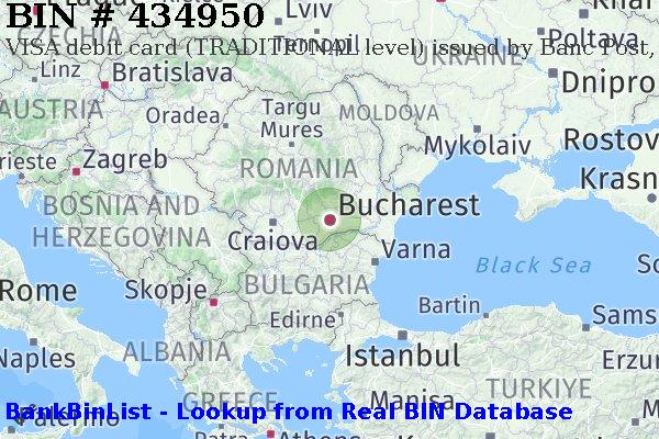 BIN 434950 VISA debit Romania RO