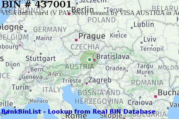BIN 437001 VISA debit Austria AT