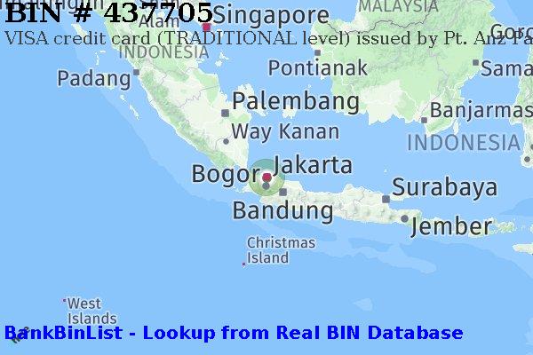 BIN 437705 VISA credit Indonesia ID