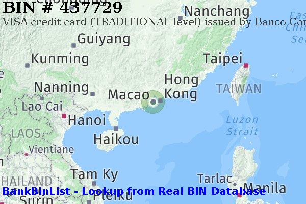 BIN 437729 VISA credit Macau MO