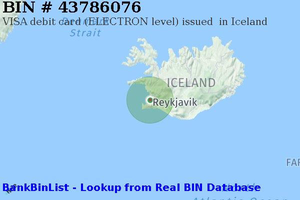 BIN 43786076 VISA debit Iceland IS
