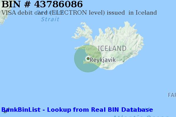 BIN 43786086 VISA debit Iceland IS